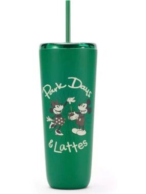 Green Park Days & Lattes Travel Tumbler with Straw
